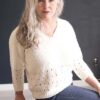 Checkerboard Bordered V-Pullover