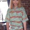 Striped Eyelet Wide Pullover