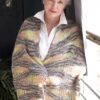 Striped Lace or Mitered Taking Sides Short Row Scarf or Wrap