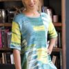 Vertical Stripe Side Swing Pullover