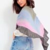 Lana Grossa Cool Wool Lace Hand Dye Shawl with Open Work Trim
