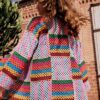 Ecopuno Crochet Striped Boxes Cardigan