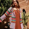 Ecopuno Crochet Striped Boxes Cardigan