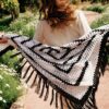 Ecopuno Granny Square Striped Shawl