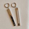 My Pearl by Silfa Zircon Ruler Earrings – Silver