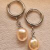 My Pearl Pair of Pearl Stitch Marker Earrings – Silver (Pink Pearl)