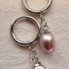 My Pearl Pair of Pearl Stitch Marker Earrings – Silver (Purple Pearl)