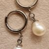 My Pearl Pair of Pearl Stitch Marker Earrings – Silver (White Pearl)