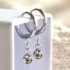 My Pearl Pair of Zircon Stitch Marker Earrings – Silver (Crystal Circle)