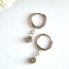 My Pearl Pair of Zircon Stitch Marker Earrings – Silver (Crystal Circle)