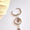 My Pearl Pair of Zircon Stitch Marker Earrings – Silver (Pink Drop)