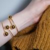 My Pearl Stitch Holder Bracelet – Gold (2 pieces)